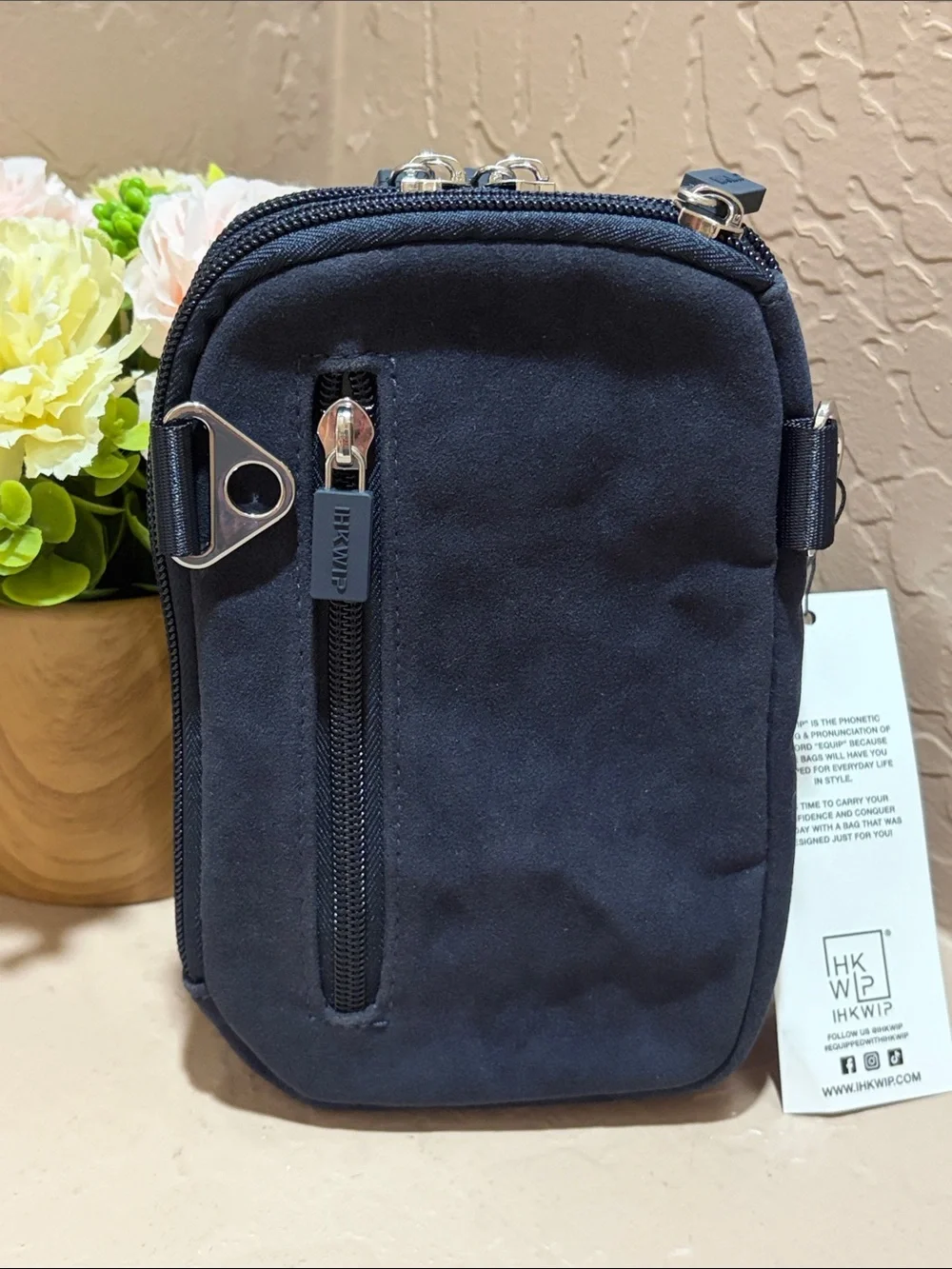 IHKWIP Suede Everyday Essentials Crossbody ~ Navy